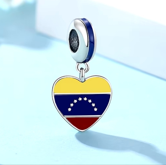 Venezuela Heart • Pandora Style Charm - Picture 2 of 3